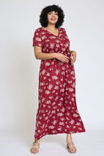Load image into Gallery viewer, Plus Floral Surplice Bodice Sash Maxi Dress