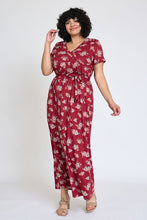 Load image into Gallery viewer, Plus Floral Surplice Bodice Sash Maxi Dress