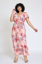 Load image into Gallery viewer, Plus Floral Surplice Bodice Sash Maxi Dress