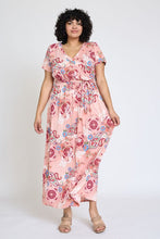 Load image into Gallery viewer, Plus Floral Surplice Bodice Sash Maxi Dress