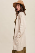 Load image into Gallery viewer, Two Pocket Open-Front Long Knit Cardigan