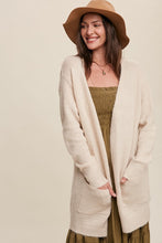 Load image into Gallery viewer, Two Pocket Open-Front Long Knit Cardigan