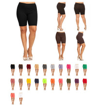 Load image into Gallery viewer, Plus Size Solid High Waist Biker Shorts