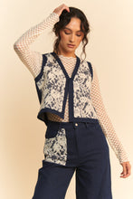 Load image into Gallery viewer, Davi & Dani Lace Patch Open Front Denim Vest