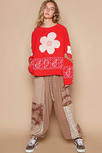 Load image into Gallery viewer, POL Flower Lace Patch Long Sleeve Sweater