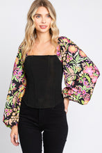 Load image into Gallery viewer, ODDI Full Size Floral Balloon Sleeve Blouse