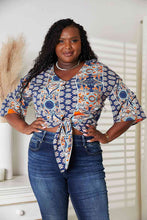 Load image into Gallery viewer, 2 Colors - Double Take Tie Hem V-Neck Three-Quarter Sleeve Blouse Ti Amo I love you