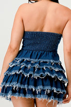Load image into Gallery viewer, Denim Delight Tiered Ruffle Dress