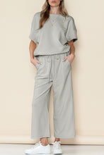 Load image into Gallery viewer, Textured T Shirt and Drawstring Pants Set
