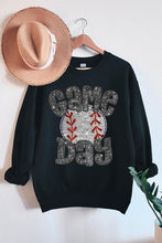Load image into Gallery viewer, Baseball Game Day Faux Sequins Graphic Sweatshirts