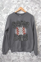Load image into Gallery viewer, Baseball Game Day Faux Sequins Graphic Sweatshirts