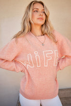 Load image into Gallery viewer, And The Why WIFEY & Heart Round Neck Sweater