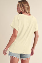 Load image into Gallery viewer, Crinkled V Neck Wide Sleeve T-shirt