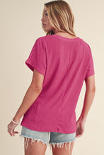 Load image into Gallery viewer, Crinkled V Neck Wide Sleeve T-shirt