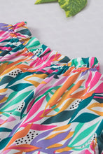 Load image into Gallery viewer, Abstract Print Ruffled Flutter Shoulder Blouse