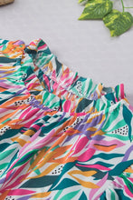 Load image into Gallery viewer, Abstract Print Ruffled Flutter Shoulder Blouse
