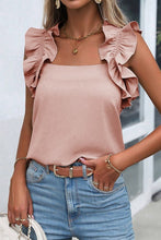 Load image into Gallery viewer, Solid Ruffle Trim Sleeveless Blouse