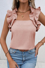 Load image into Gallery viewer, Solid Ruffle Trim Sleeveless Blouse