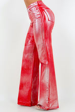 Load image into Gallery viewer, Metallic Wide Leg Jeans in Red