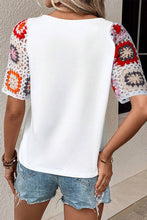 Load image into Gallery viewer, Floral Crochet Short Sleeve Top