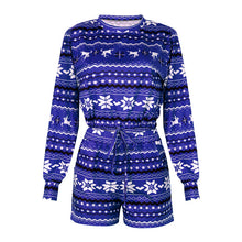 Load image into Gallery viewer, Womens Autumn Winter Printed Long Sleeved Casual Christmas Loungewear Suit Pajamas