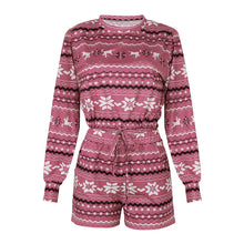 Load image into Gallery viewer, Womens Autumn Winter Printed Long Sleeved Casual Christmas Loungewear Suit Pajamas