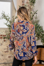 Load image into Gallery viewer, Sew In Love Full Size Wrinkle Free Paisley Print Long Sleeve Top