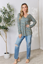Load image into Gallery viewer, Heimish Full Size Floral Half Button Long Sleeve Blouse