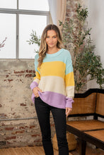 Load image into Gallery viewer, Sew In Love Plus Size Color Block Exposed Seam Sweater