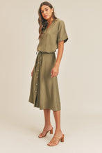 Load image into Gallery viewer, MABLE Short Sleeve Top and Button Down Midi Skirt Set