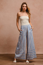 Load image into Gallery viewer, BiBi Striped Wide Leg Pants with Pockets