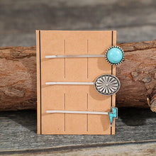Load image into Gallery viewer, 3 PCS/Set Artificial Turquoise Hair Pins Ti Amo I love you