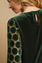 Load image into Gallery viewer, Umgee Polka Dot Lace Long Sleeve Round Neck Blouse