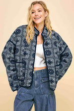 Load image into Gallery viewer, Davi & Dani Vintage Print Open Front Jacket with Pockets