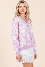 Load image into Gallery viewer, Mittoshop Checkered Heart Button Down Cardigan