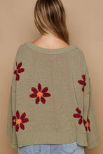 Load image into Gallery viewer, POL V-Neck Floral Pattern Chenille Sweater