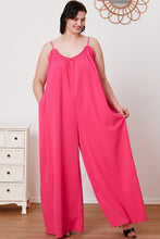 Load image into Gallery viewer, Double Take Full Size Ruffle Trim Tie Back Cami Jumpsuit with Pockets
