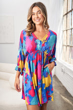 Load image into Gallery viewer, White Birch Full Size Printed V-Neck Mini Dress