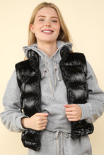 Load image into Gallery viewer, VERY J Shiny Metallic Zip Up Puffer Vest