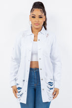 Load image into Gallery viewer, American Bazi Distressed Button Up Long Sleeve Denim Jacket