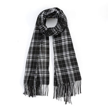 Load image into Gallery viewer, Striped Plaid Fringed Scarf