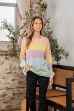 Load image into Gallery viewer, Sew In Love Full Size Color Block Round Neck Dropped Shoulder Sweater