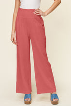 Load image into Gallery viewer, Double Take Full Size Texture Smocked Waist Wide Leg Pants