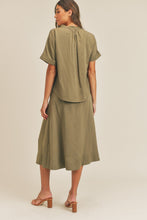 Load image into Gallery viewer, MABLE Short Sleeve Top and Button Down Midi Skirt Set