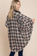Load image into Gallery viewer, BOMBOM Houndstooth Open Front Cocoon Knit Cardigan