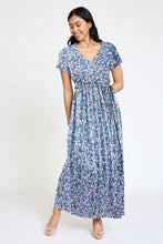 Load image into Gallery viewer, Plus Floral Surplice Bodice Sash Maxi Dress
