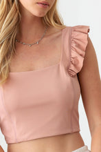 Load image into Gallery viewer, Le Lis Ruffled Cap Sleeve Square Neck Crop Top