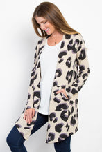 Load image into Gallery viewer, Be Stage Printed Open Front Knit Cardigan with Pockets