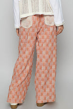Load image into Gallery viewer, POL Lace Trim Drawstring Checkered Wide Leg Pants