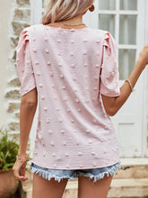 Load image into Gallery viewer, Swiss Dot Short Puff Sleeve Top